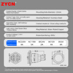 Blue Base Metal Push Button Switch - Image 5